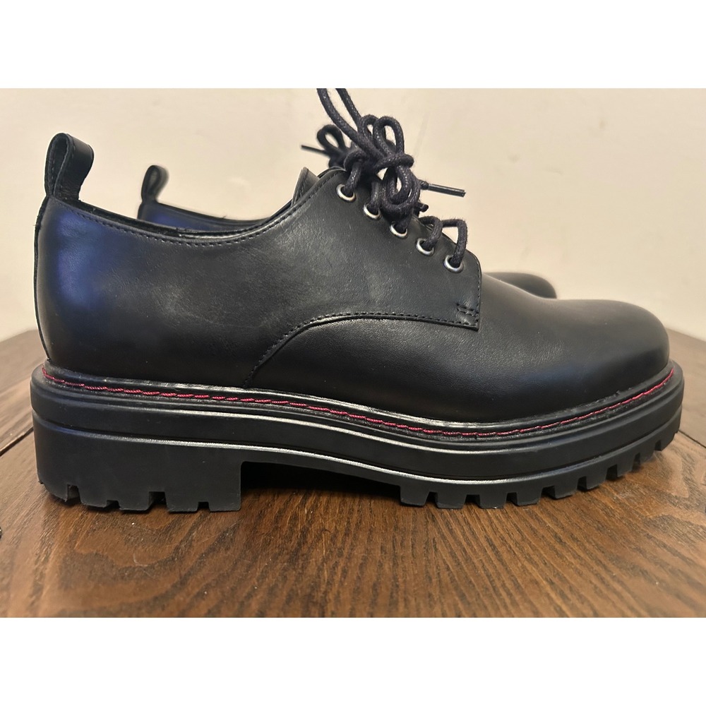 Aerosoles Francesina Platform Oxford black leather Shoes Women's Size 6.5M‎